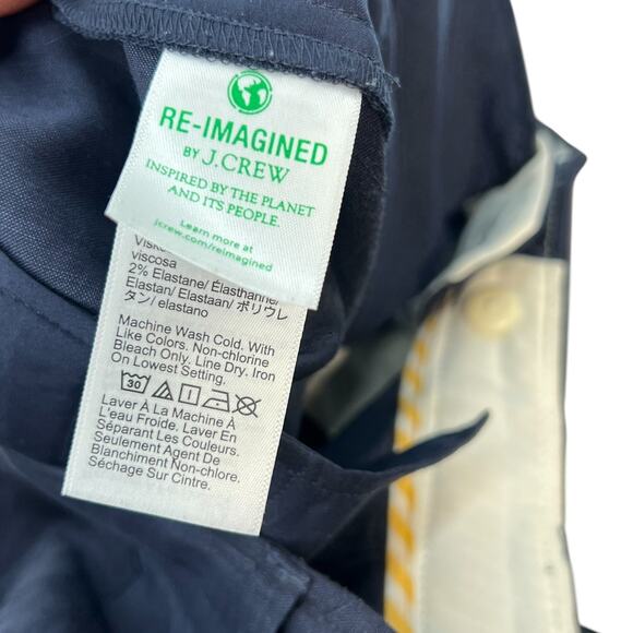 J. Crew Collection Marie Marot Wide-Leg Pant Italian Line Blend Navy Blue 12 - Picture 11 of 13